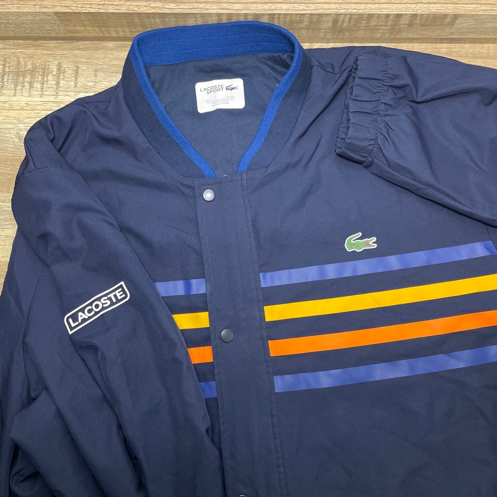 Lacoste Sport Track Jacket Athletic Men's 4XL Navy Blue Full Zip Snaps Crocodile